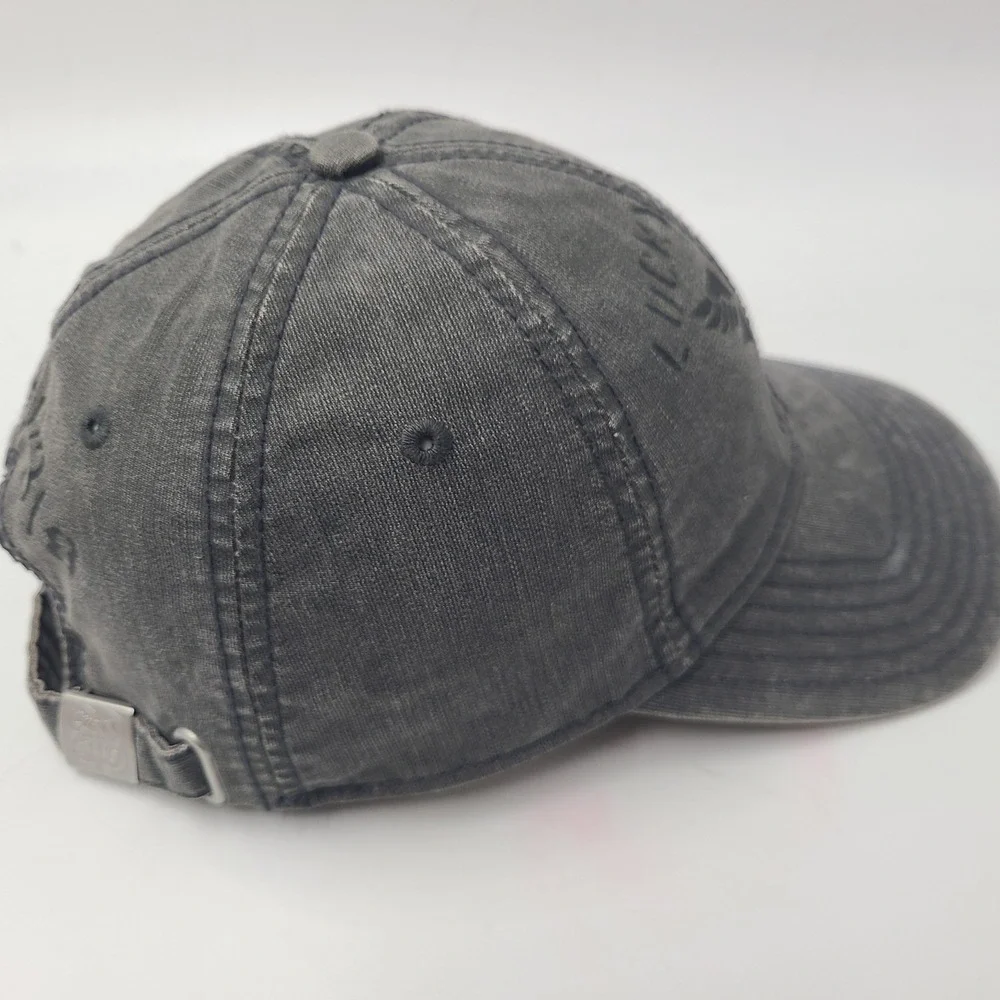 Lucky Brand Hat Adjustable Strapback Gray Black Men Cotton Casual‎ Everyday Wear